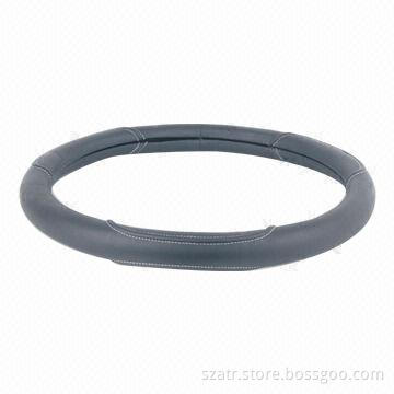 Car Steering Wheel Cover, Made of Silicone and Genuine Leather